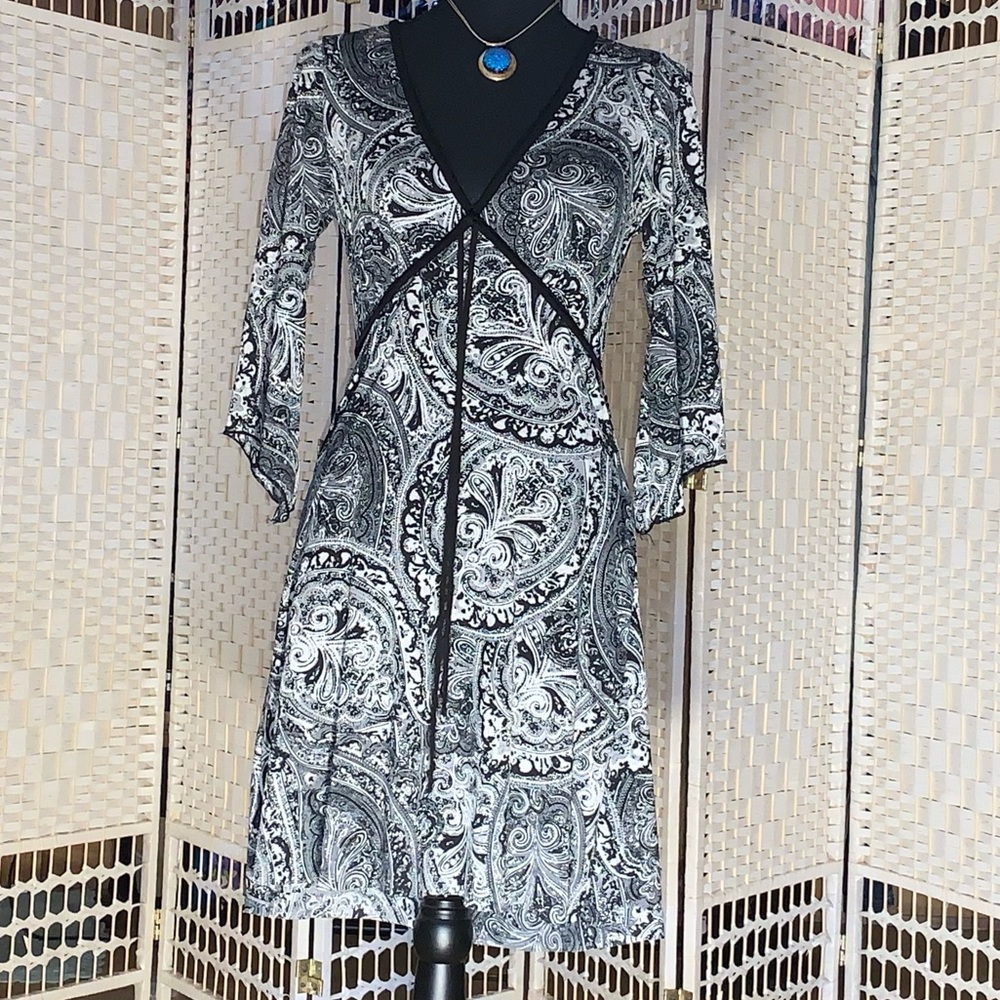 Black and White Print Dress